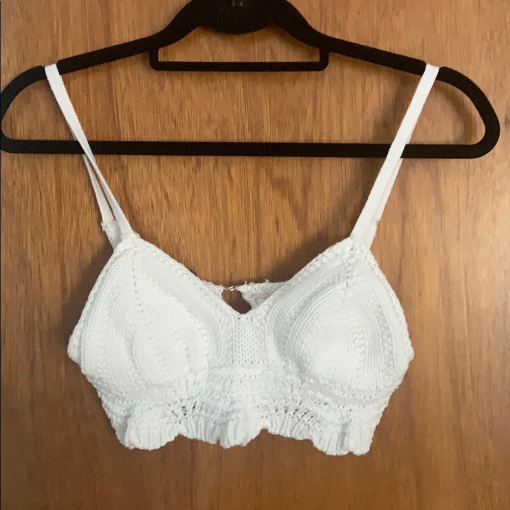 White crochet crop top